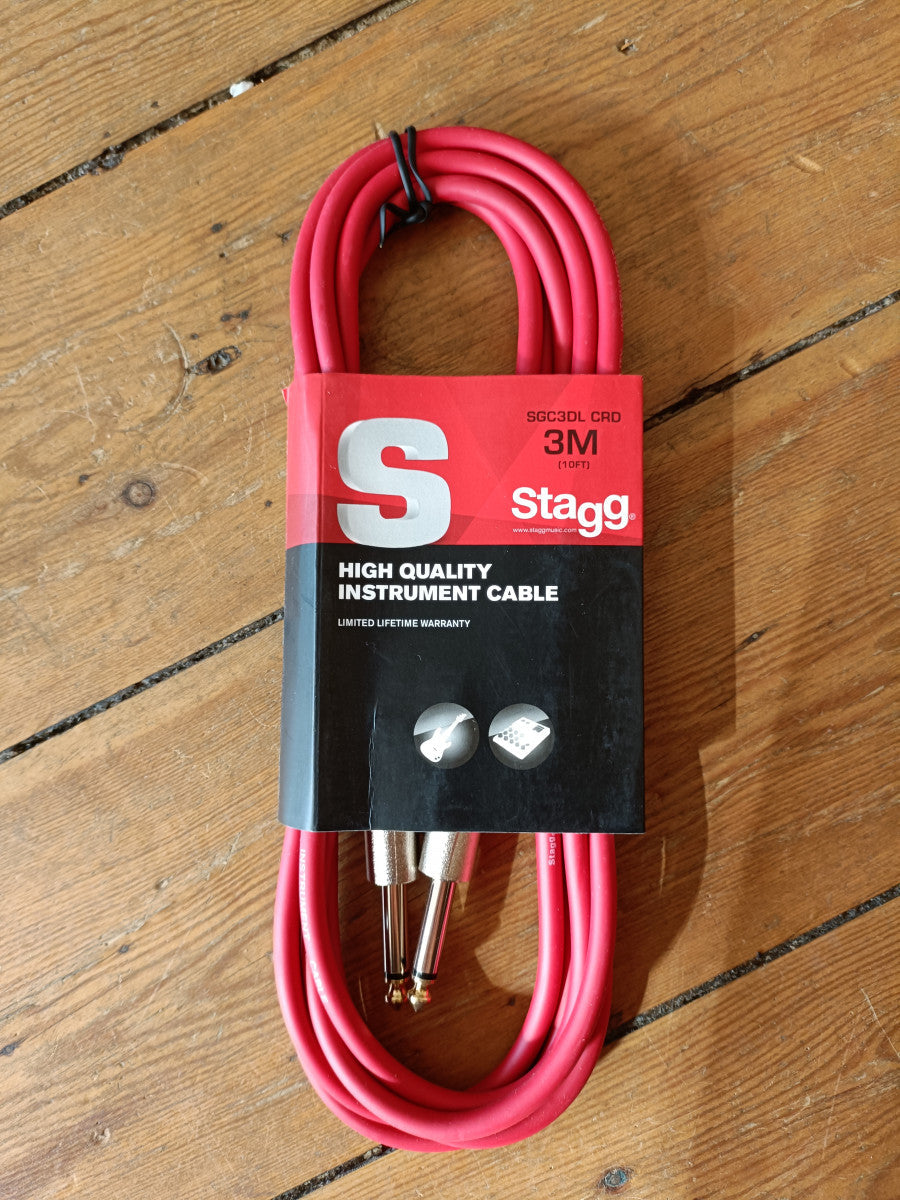 Stagg 3m (10ft) Red Instrument Cable SGC3DL CRD